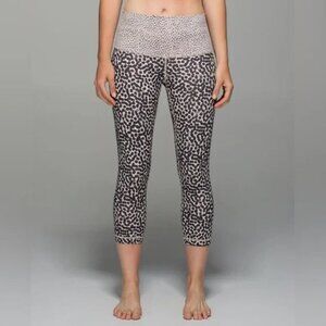 Lululemon Wunder Crop II (Roll Down) Ace Spot Grain / Dottie